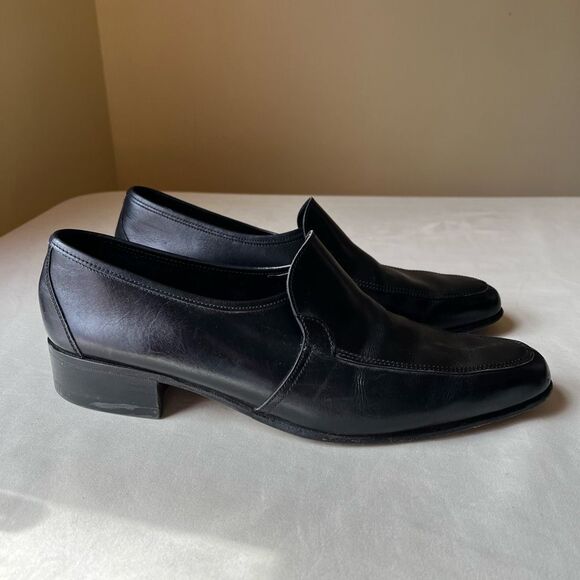 Vintage Bally Switzerland Black Leather Loafers 9.5N Men's Slip-On Dress - Picture 10 of 10